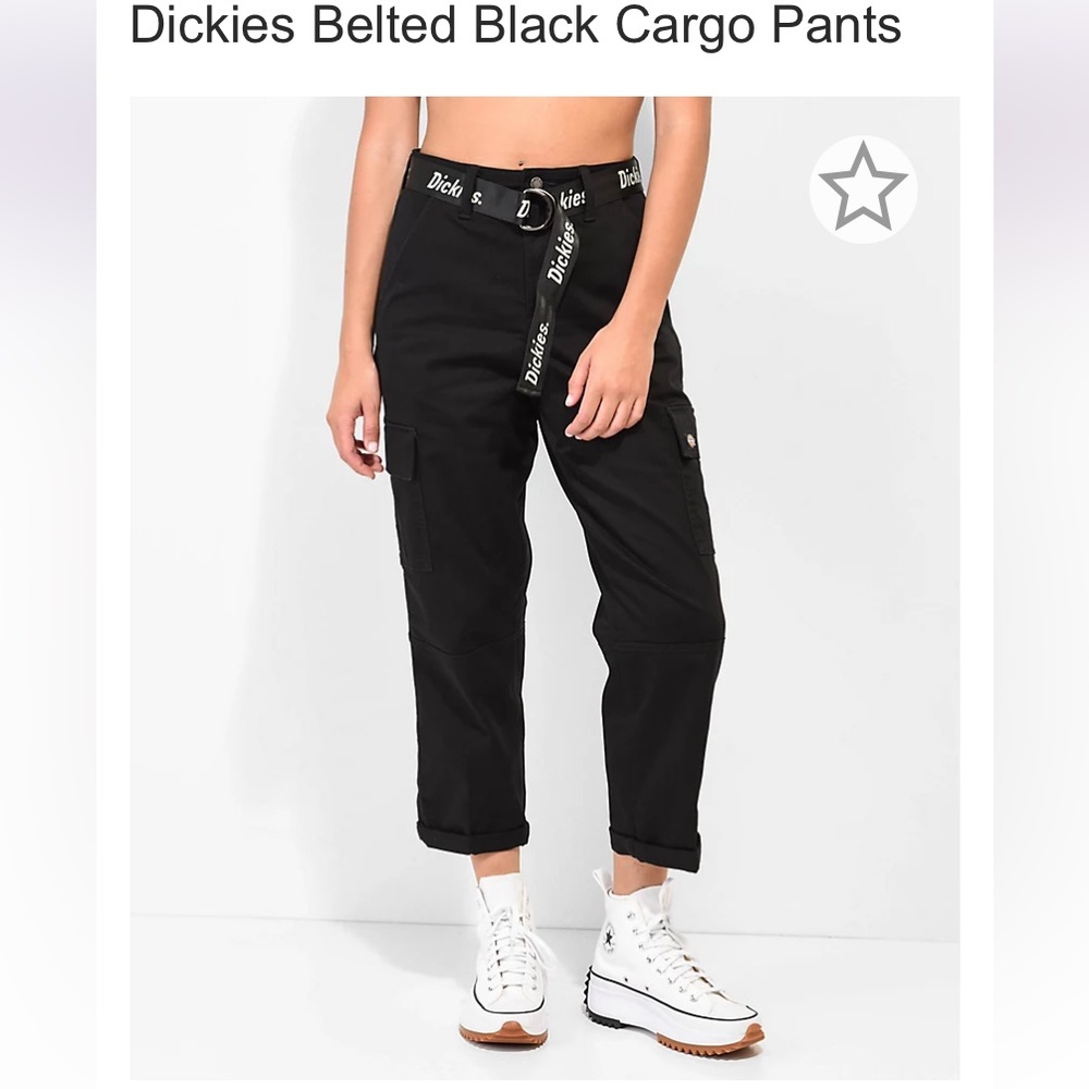 Dickies Belted Black Cargo Pants